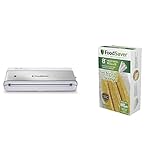 FoodSaver Compact Vacuum Sealer Machine Bundle with Sealer Bags and Rolls for Airtight Food Storage...