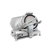 KWS Metal Collection MS-10DT Commercial 320W 10-Inch Meat Slicer Anodized Aluminum Base with Teflon...
